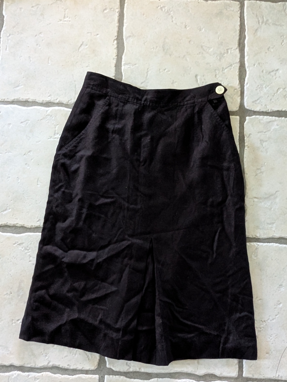 Christian Dior Vintage Rayon Black Pencil Skirt